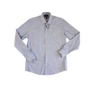 Button Down Slim Fit Dress Shirt Gray 15.5 34